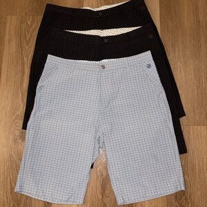 Element Men's Size 36 EUC Y2K Skater Plaid Shorts Lot (3 Pairs: 2 Black, 1 Blue)